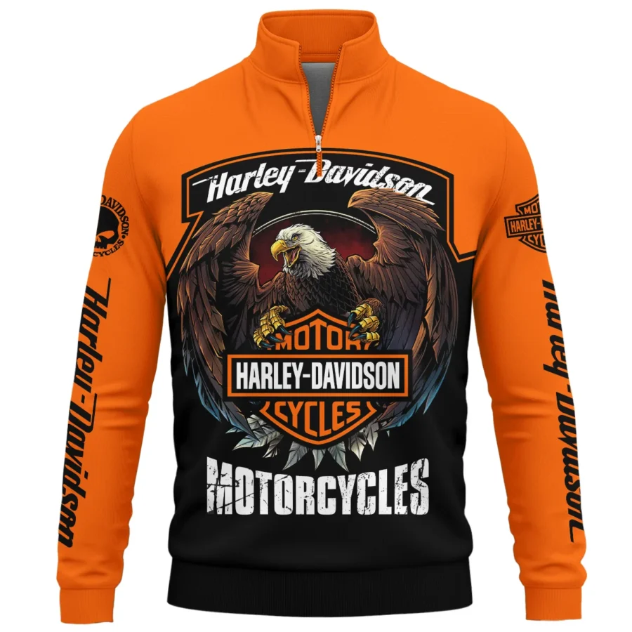 Harley-Davidson Motorcycle Exclusive Logo Quarter-Zip Sweatshirt QTHD010725A4-QTZ - Image 2