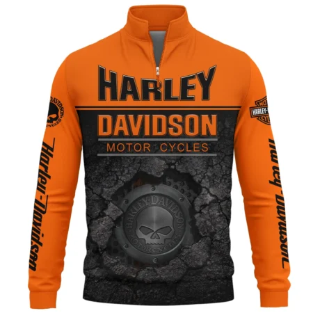 Harley-Davidson Motorcycle Exclusive Logo Quarter-Zip Sweatshirt QTHD020725A2-QTZ
