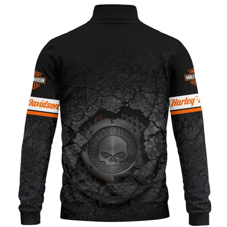 Harley-Davidson Motorcycle Exclusive Logo Quarter-Zip Sweatshirt QTHD010725A1-QTZ - Image 3