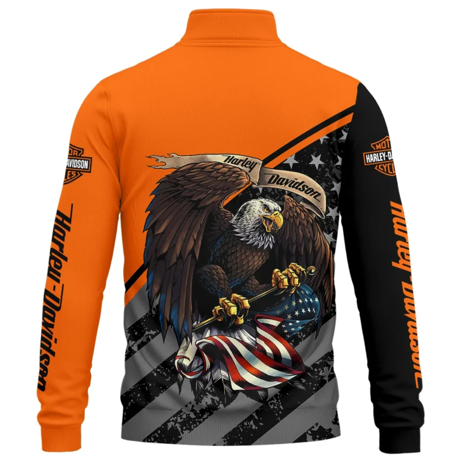 Harley-Davidson Motorcycle Exclusive Logo Quarter-Zip Sweatshirt QTHD010725A2-QTZ - Image 3