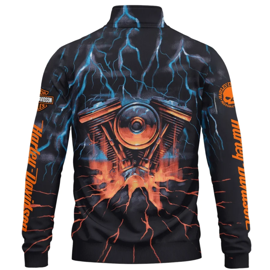 Harley-Davidson Motorcycle Exclusive Logo Quarter-Zip Sweatshirt QTHD020725A1-QTZ - Image 2