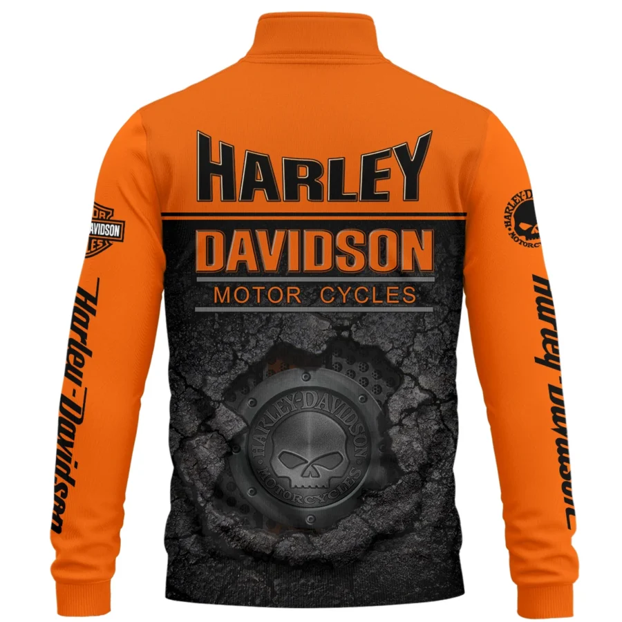 Harley-Davidson Motorcycle Exclusive Logo Quarter-Zip Sweatshirt QTHD020725A2-QTZ - Image 2