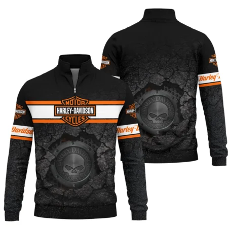 Harley-Davidson Motorcycle Exclusive Logo Quarter-Zip Sweatshirt QTHD010725A1-QTZ