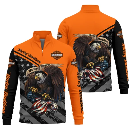 Harley-Davidson Motorcycle Exclusive Logo Quarter-Zip Sweatshirt QTHD010725A2-QTZ