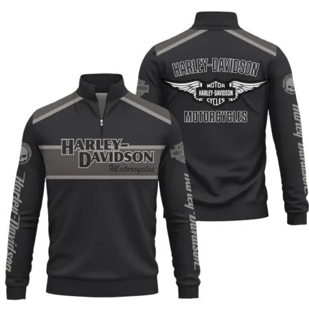 Harley-Davidson Motorcycle Exclusive Logo Quarter-Zip Sweatshirt QTHD010725A3-QTZ
