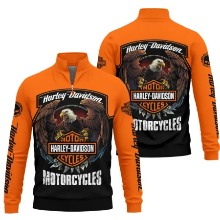 Harley-Davidson Motorcycle Exclusive Logo Quarter-Zip Sweatshirt QTHD010725A4-QTZ