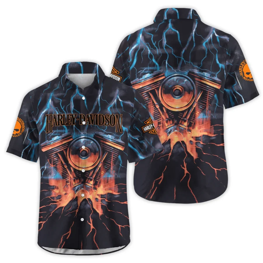 Harley-Davidson Motorcycle Exclusive Logo Hawaiian Shirt QTHD020725A1-HW - Image 3