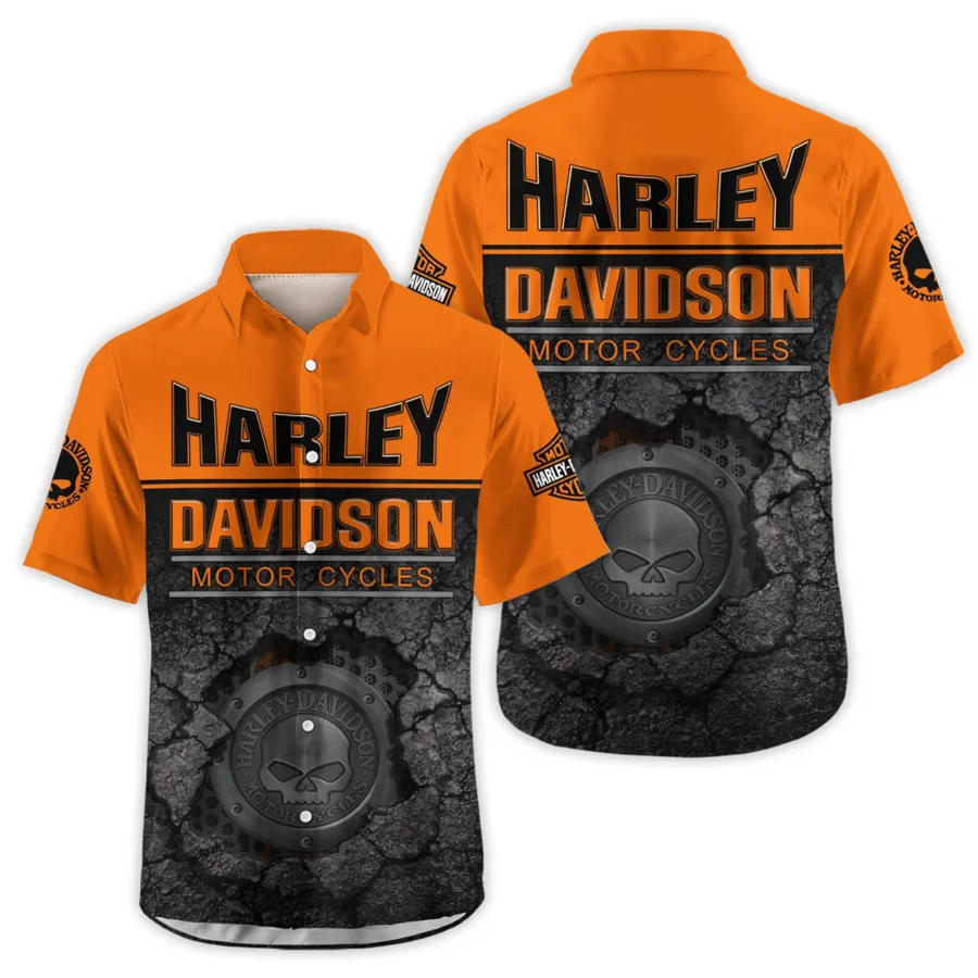 Harley-Davidson Motorcycle Exclusive Logo Hawaiian Shirt QTHD020725A2-HW - Image 3