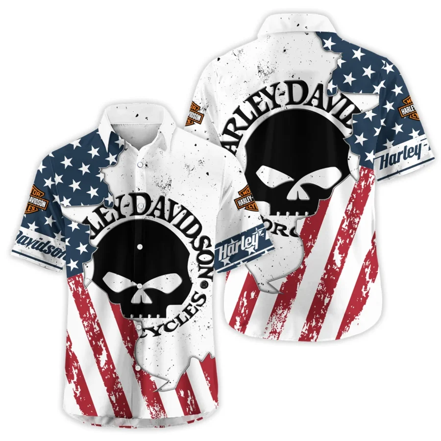 Harley-Davidson Motorcycle Exclusive Logo Hawaiian Shirt QTHD020725A3-HW - Image 3