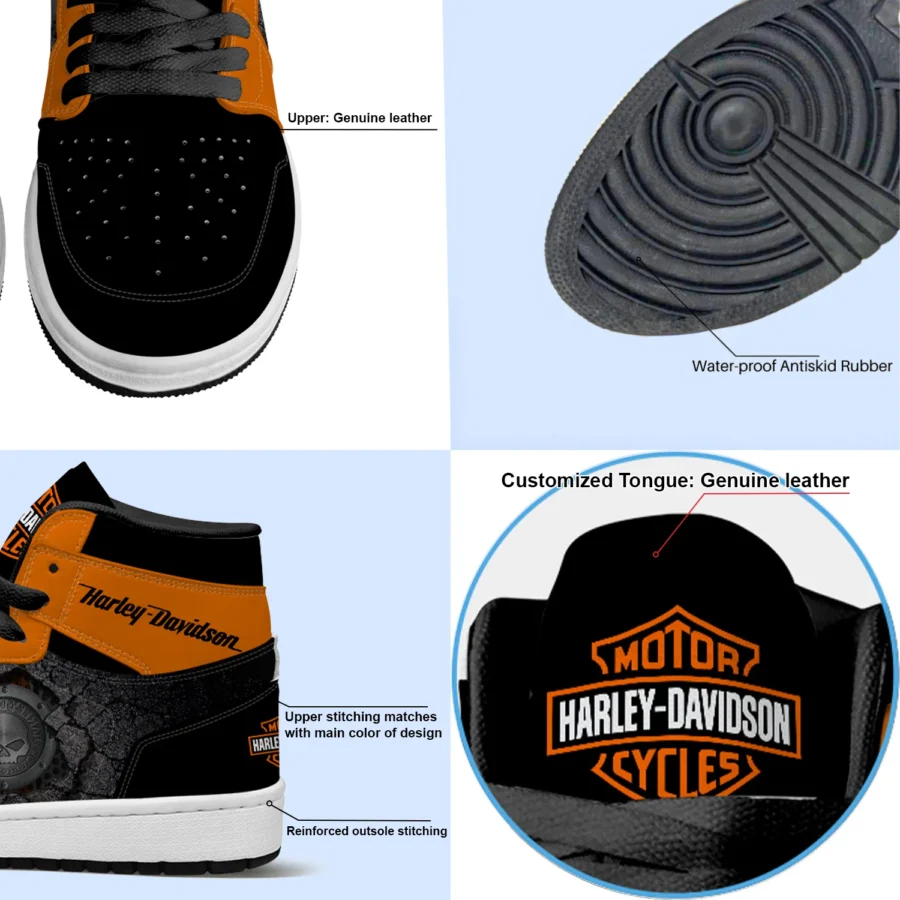 Harley-Davidson Motorcycle Exclusive Logo Air Jordan 1 High QTHD070725A1 - Image 4