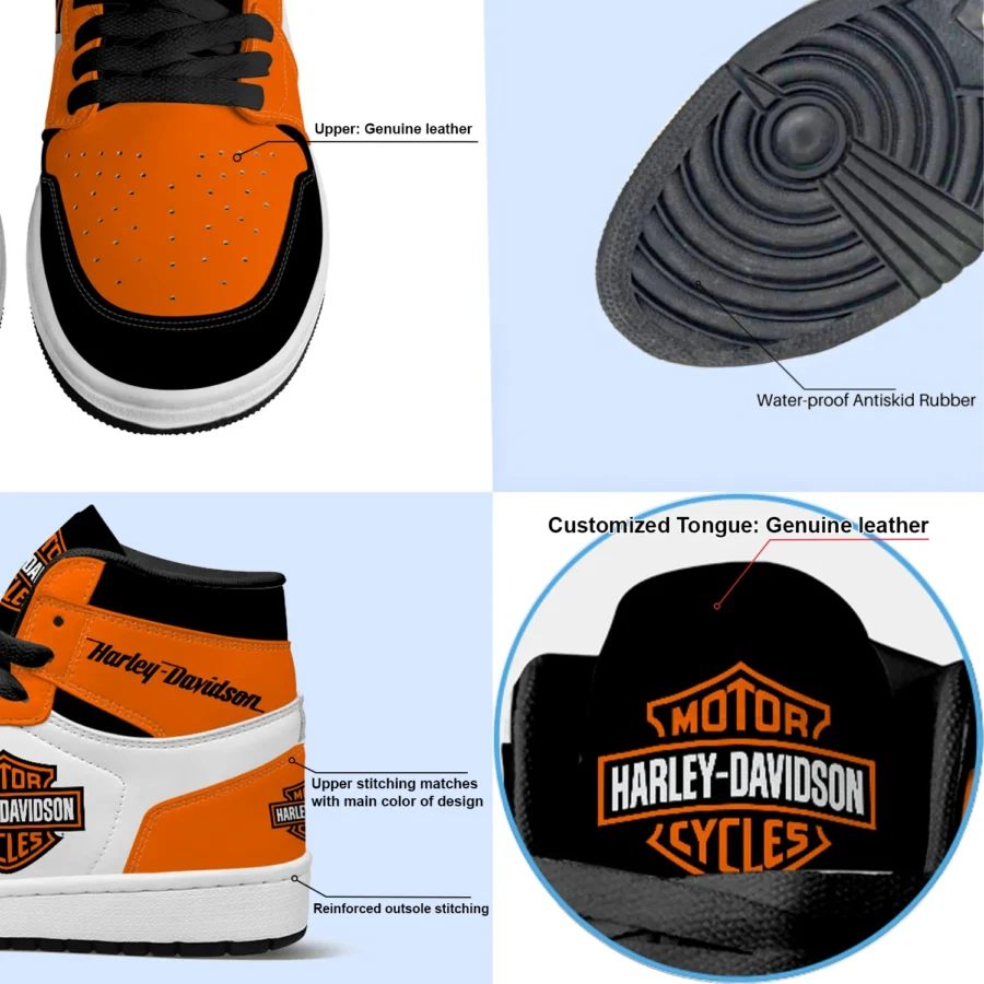 Harley-Davidson Motorcycle Exclusive Logo Air Jordan 1 High QTHD070725A2 - Image 4