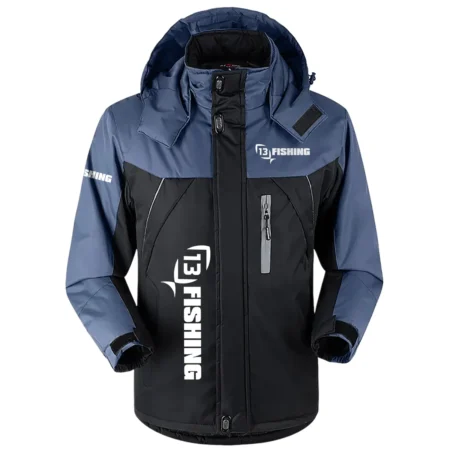13 Fishing Exclusive Logo Outdoor Charging Suit Plush Waterproof Windproof Jacket Detachable Hood QTFS040725A113F