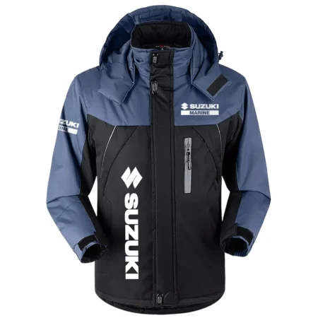 Suzuki Marine Exclusive Logo Outdoor Charging Suit Plush Waterproof Windproof Jacket Detachable Hood QTFS040725A1SUZ