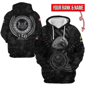 U.S. Army 250th Anniversary Name & Rank Hoodie QTVET250925A1AM-HD