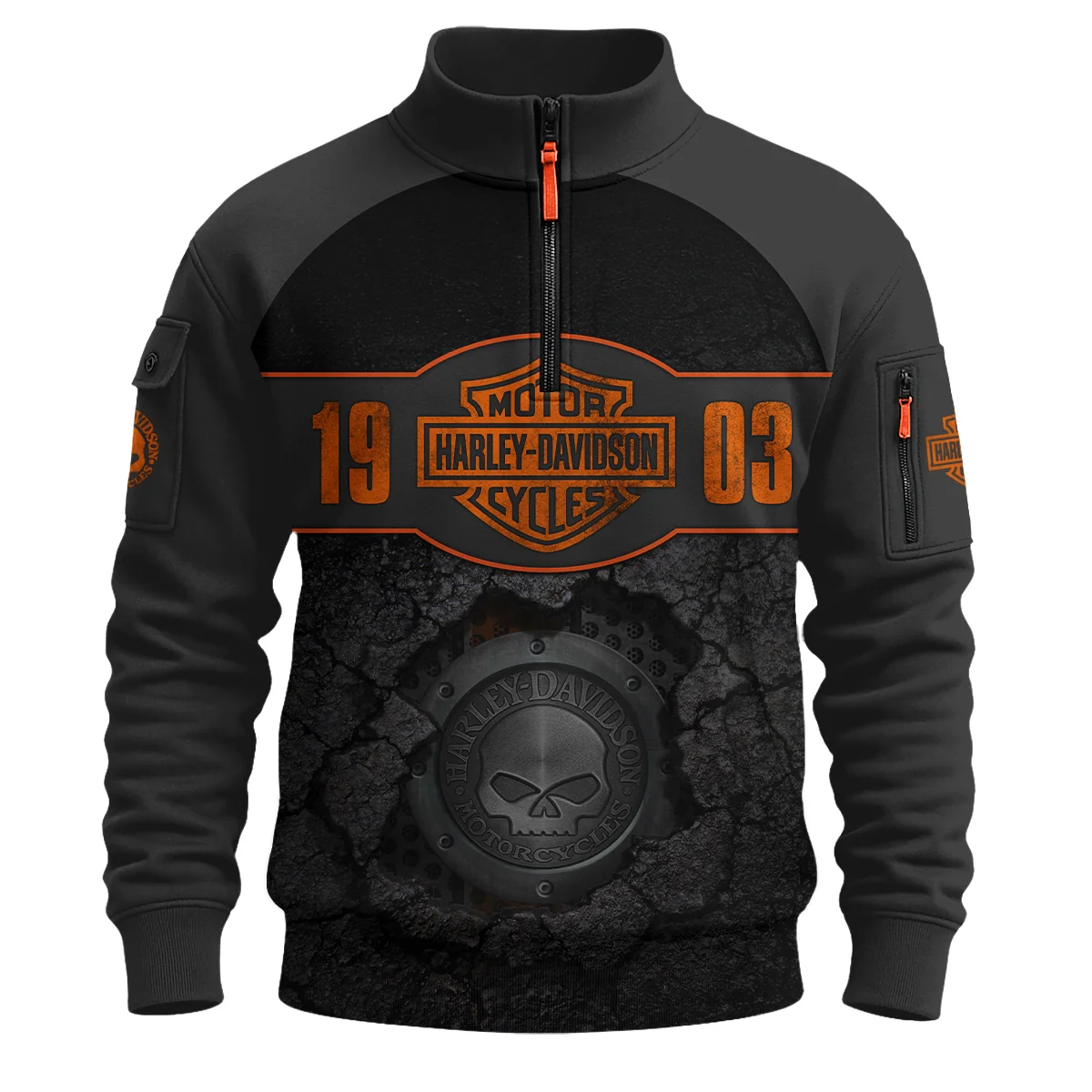 Harley Davidson Motorcycle Limited Edition Sweatshirt Zipper QTHD250725BB4-SHZ - Image 2