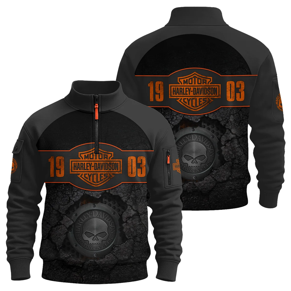 Harley Davidson Motorcycle Limited Edition Sweatshirt Zipper QTHD250725BB4-SHZ