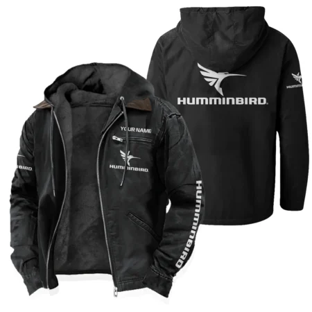 Humminbird Men's Winter Fleece Lined Zip Hooded Jacket – Warm Outdoor Wear QTFS271125A1HUM