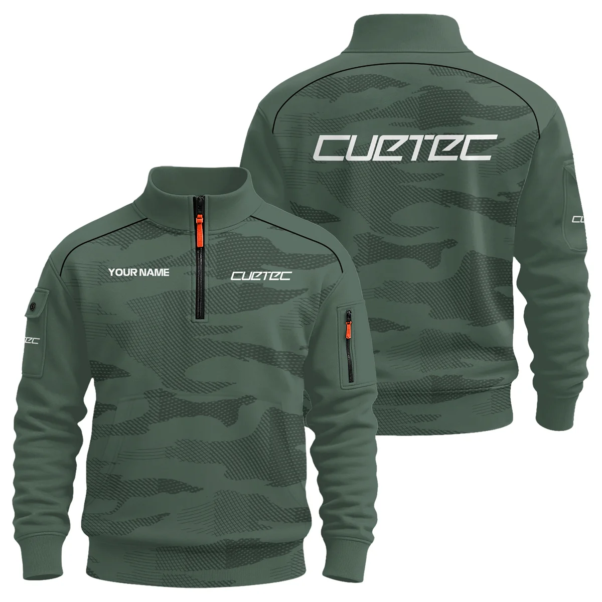 Cuetec Exclusive Logo - Personalized Sweatshirt Zipper QTBLA041125A1CTC-SHZ
