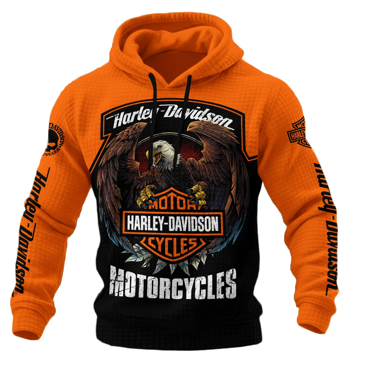 Harley-Davidson Motorcycle Hoodie Quilted Waffle Gift Fan Love QTHD010725A4-HQW - Image 2