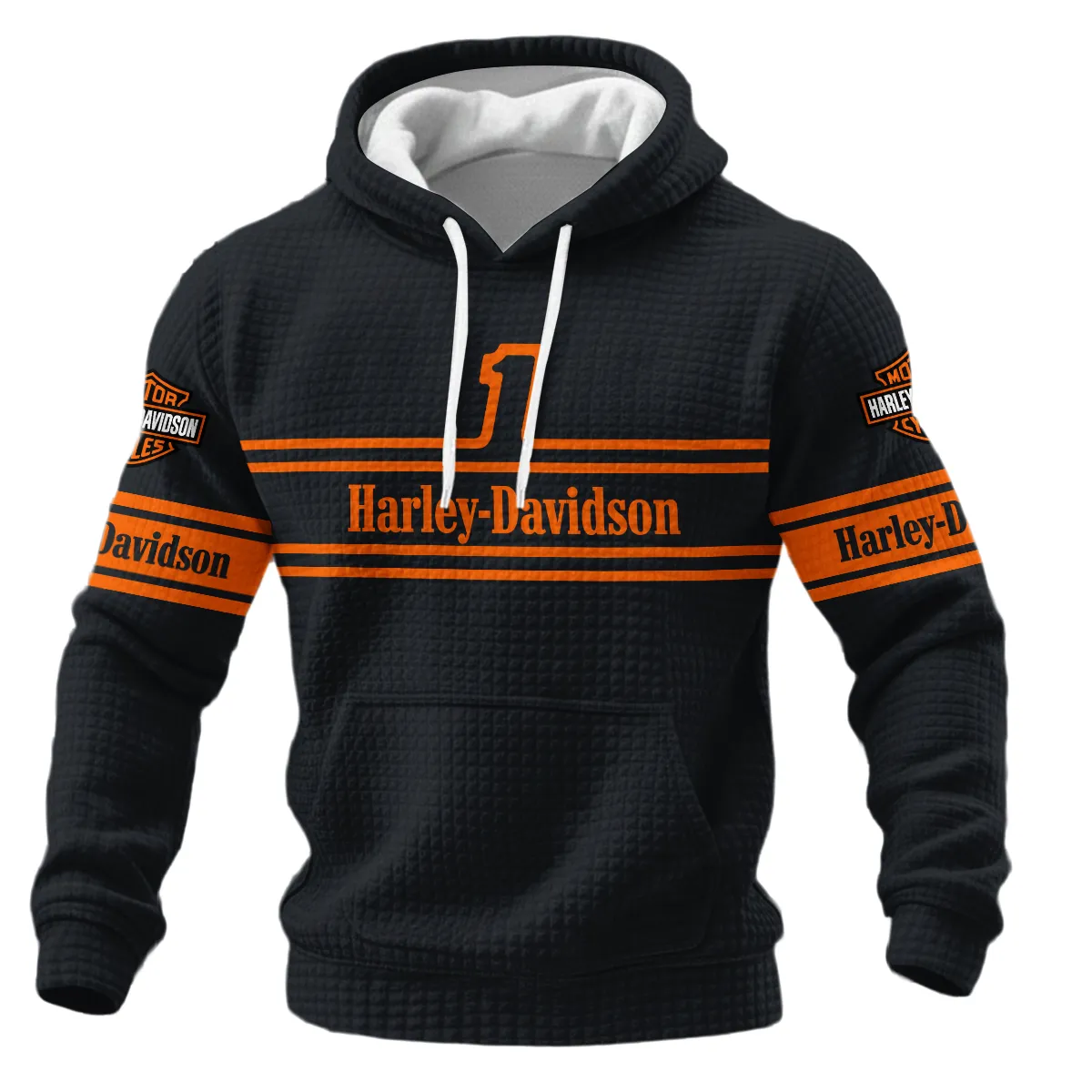 Harley-Davidson Motorcycle Hoodie Quilted Waffle Gift Fan Love QTHD250725B1-HQW - Image 2