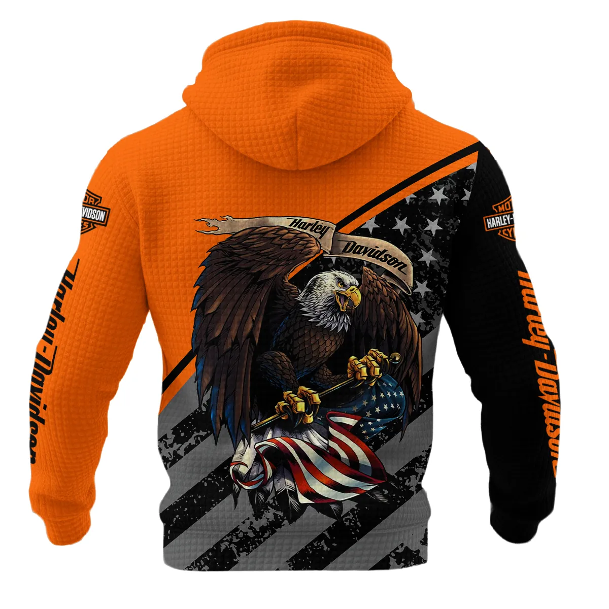 Harley-Davidson Motorcycle Hoodie Quilted Waffle Gift Fan Love QTHD010725A2-HQW - Image 3