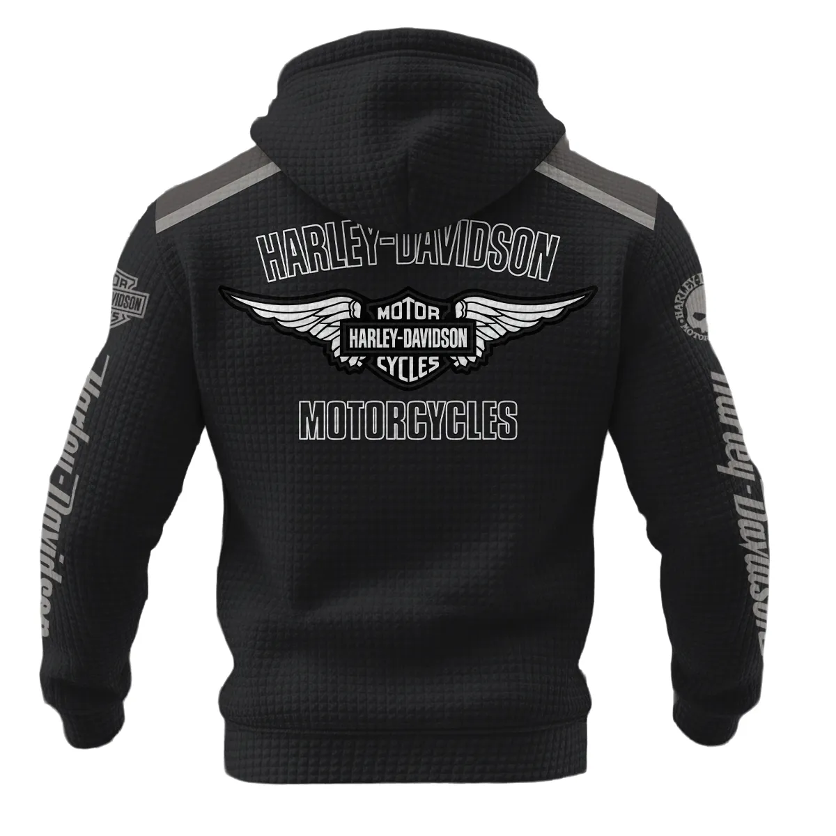 Harley-Davidson Motorcycle Hoodie Quilted Waffle Gift Fan Love QTHD010725A3-HQW - Image 3