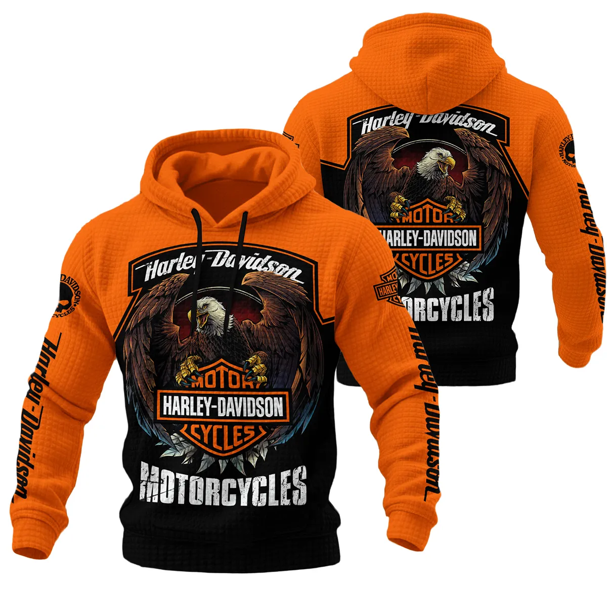 Harley-Davidson Motorcycle Hoodie Quilted Waffle Gift Fan Love QTHD010725A4-HQW
