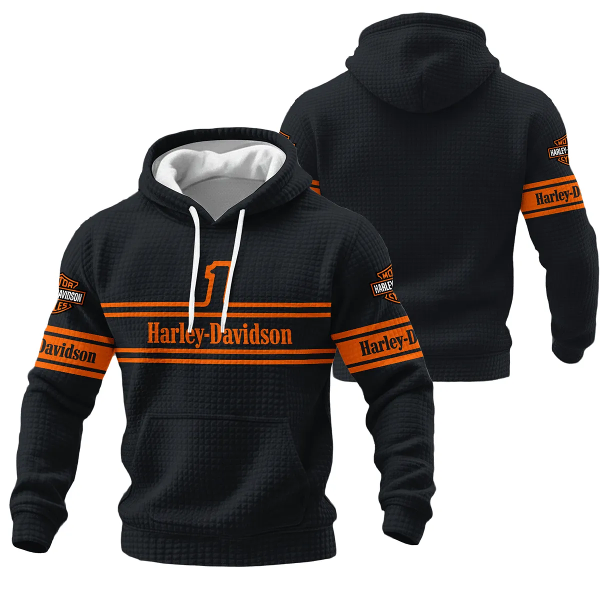 Harley-Davidson Motorcycle Hoodie Quilted Waffle Gift Fan Love QTHD250725B1-HQW