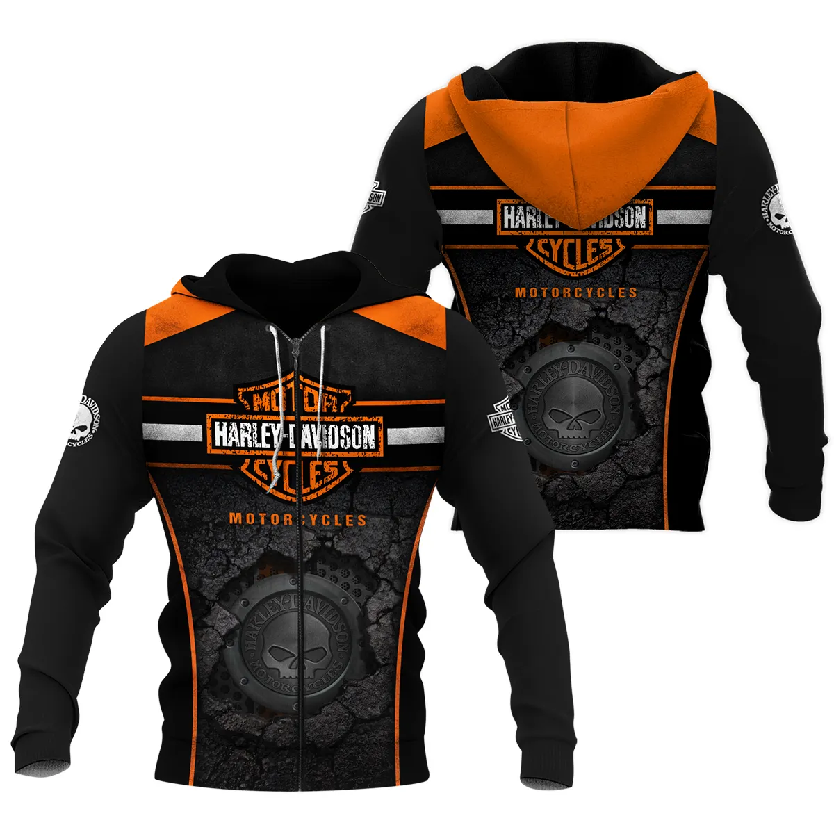 Harley-Davidson Motorcycle Zipper Hoodie Gift Fan Love QTVA2712HLC03-ZHD