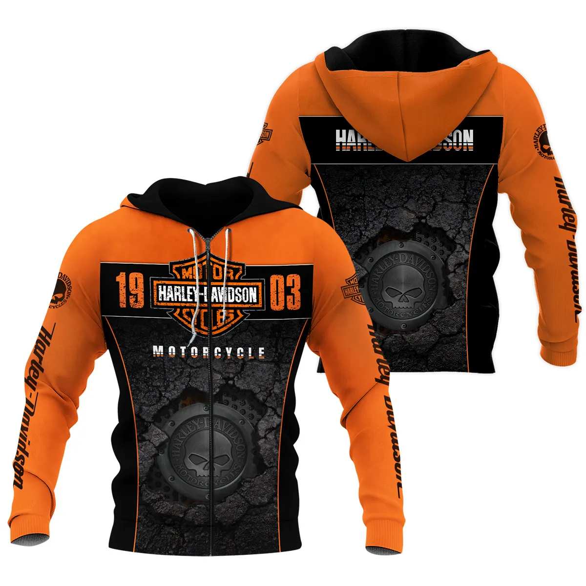 Harley-Davidson Motorcycle Zipper Hoodie Gift Fan Love QTVA2712HLC05-ZHD