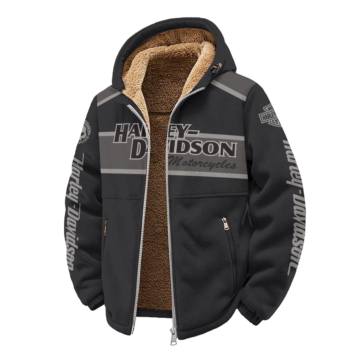 Harley-Davidson Motorcycle Winter Fleece Jacket Gift Fan Love QTHD010725A3-WSFJ - Image 2