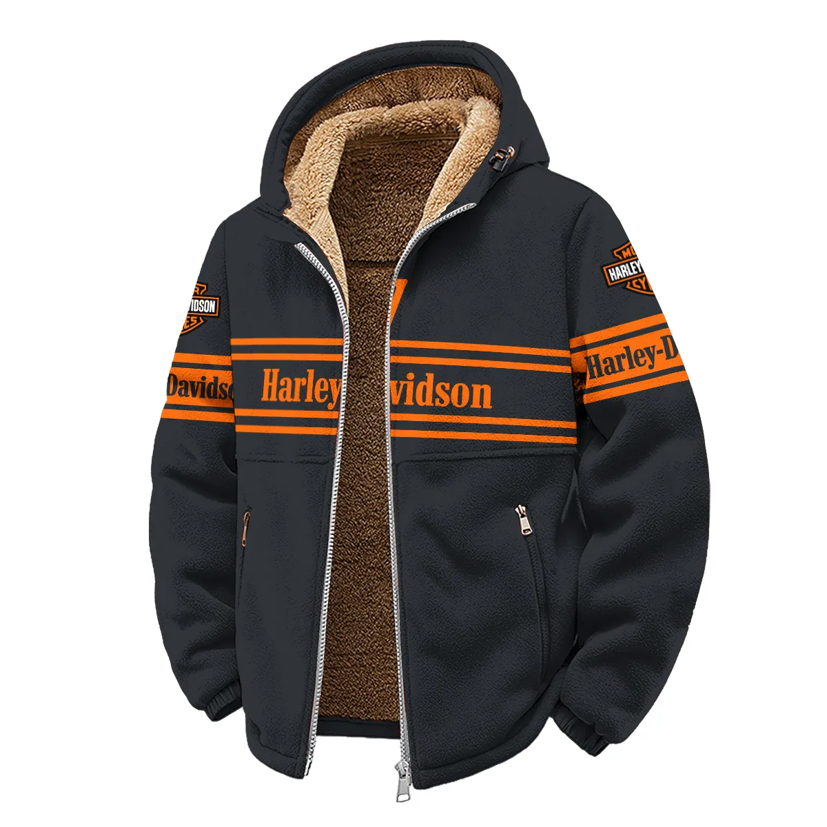 Harley-Davidson Motorcycle Winter Fleece Jacket Gift Fan Love QTHD250725B1-WSFJ - Image 2