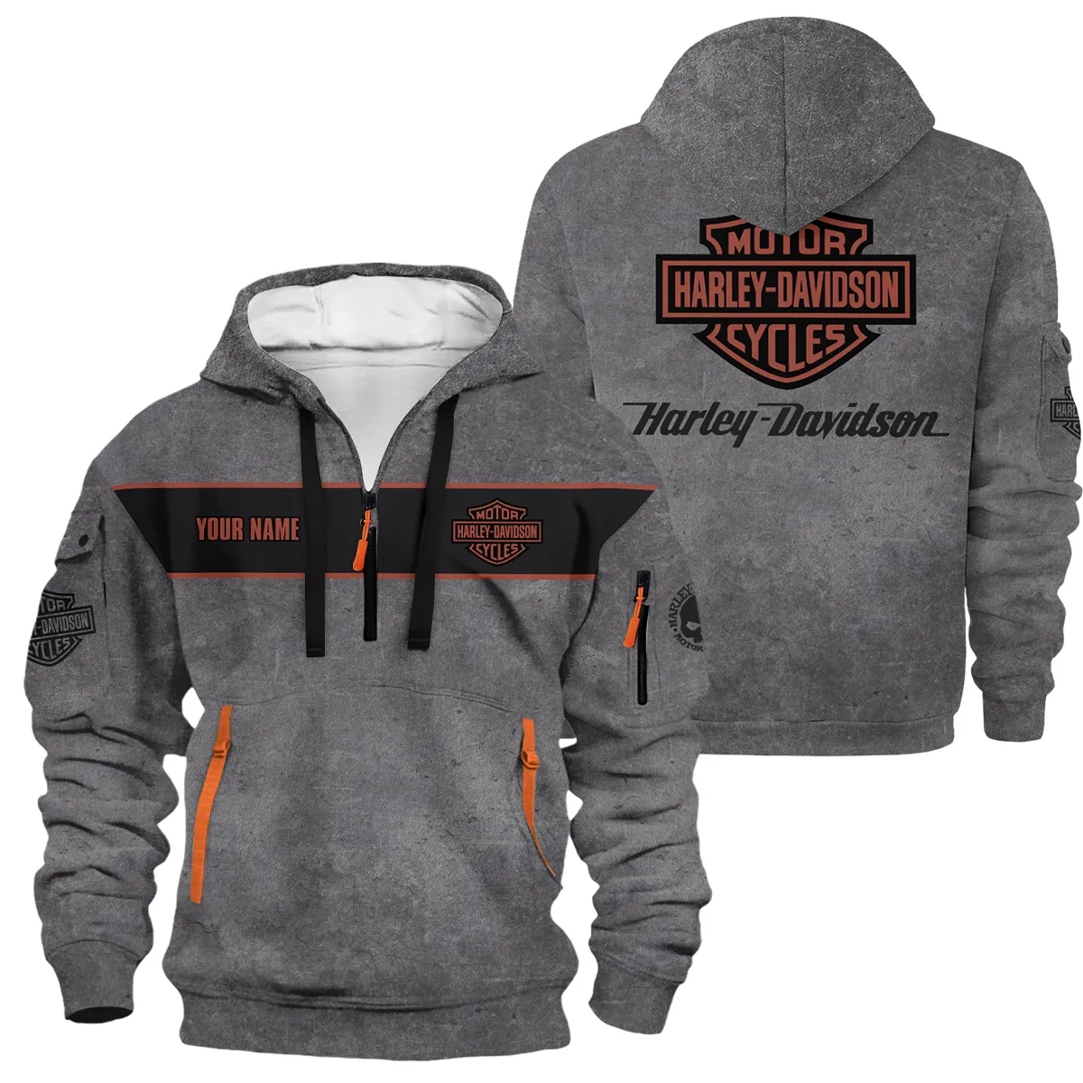 Harley-Davidson Motorcycle Hoodie Half Zipper Gift Fan Love QTHD261225AHD6-HDF