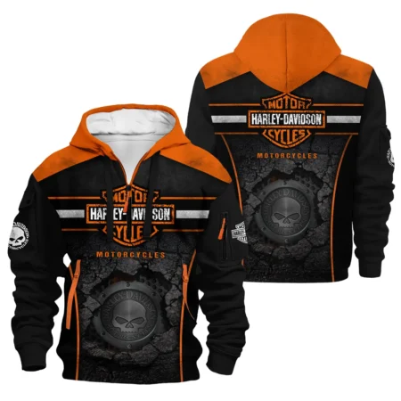 Harley-Davidson Motorcycle Hoodie Half Zipper Gift Fan Love QTVA2712HLC03-HDF