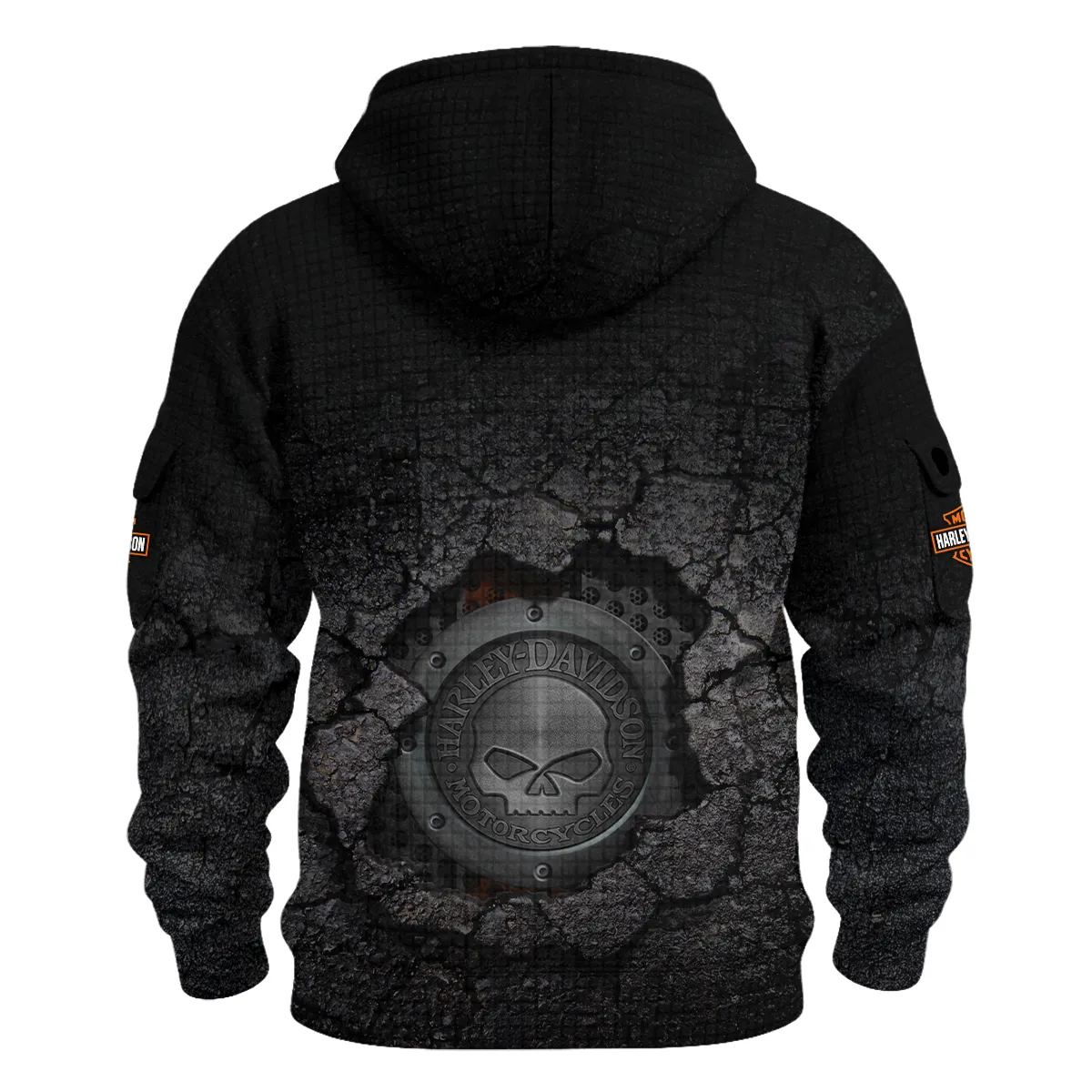 Harley-Davidson Motorcycle Hoodie Half Zip Quilted Waffle Gift Fan Love QTHD010725A1-HDFQW - Image 3