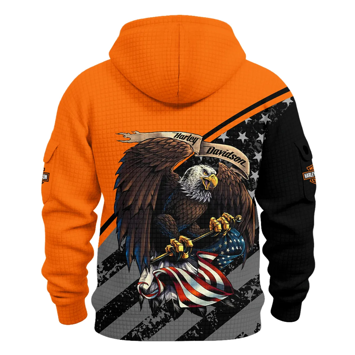 Harley-Davidson Motorcycle Hoodie Half Zip Quilted Waffle Gift Fan Love QTHD010725A2-HDFQW - Image 3