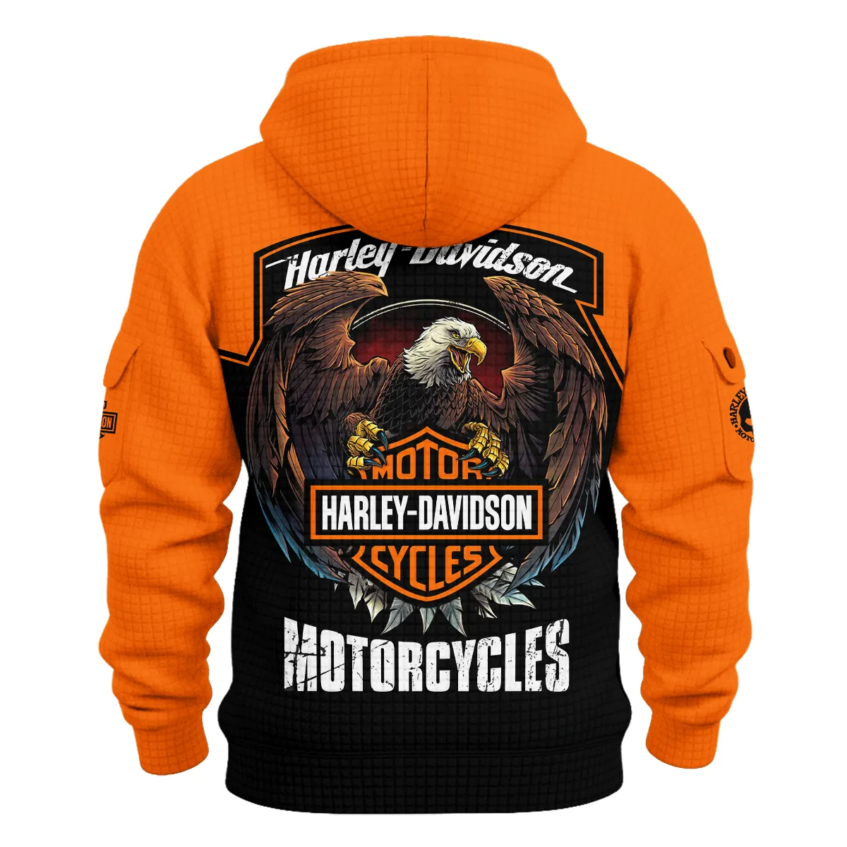 Harley-Davidson Motorcycle Hoodie Half Zip Quilted Waffle Gift Fan Love QTHD010725A4-HDFQW - Image 3