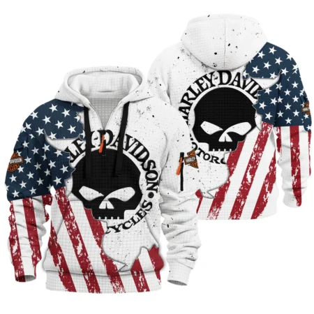 Harley-Davidson Motorcycle Hoodie Half Zip Quilted Waffle Gift Fan Love QTHD020725A3-HDFQW