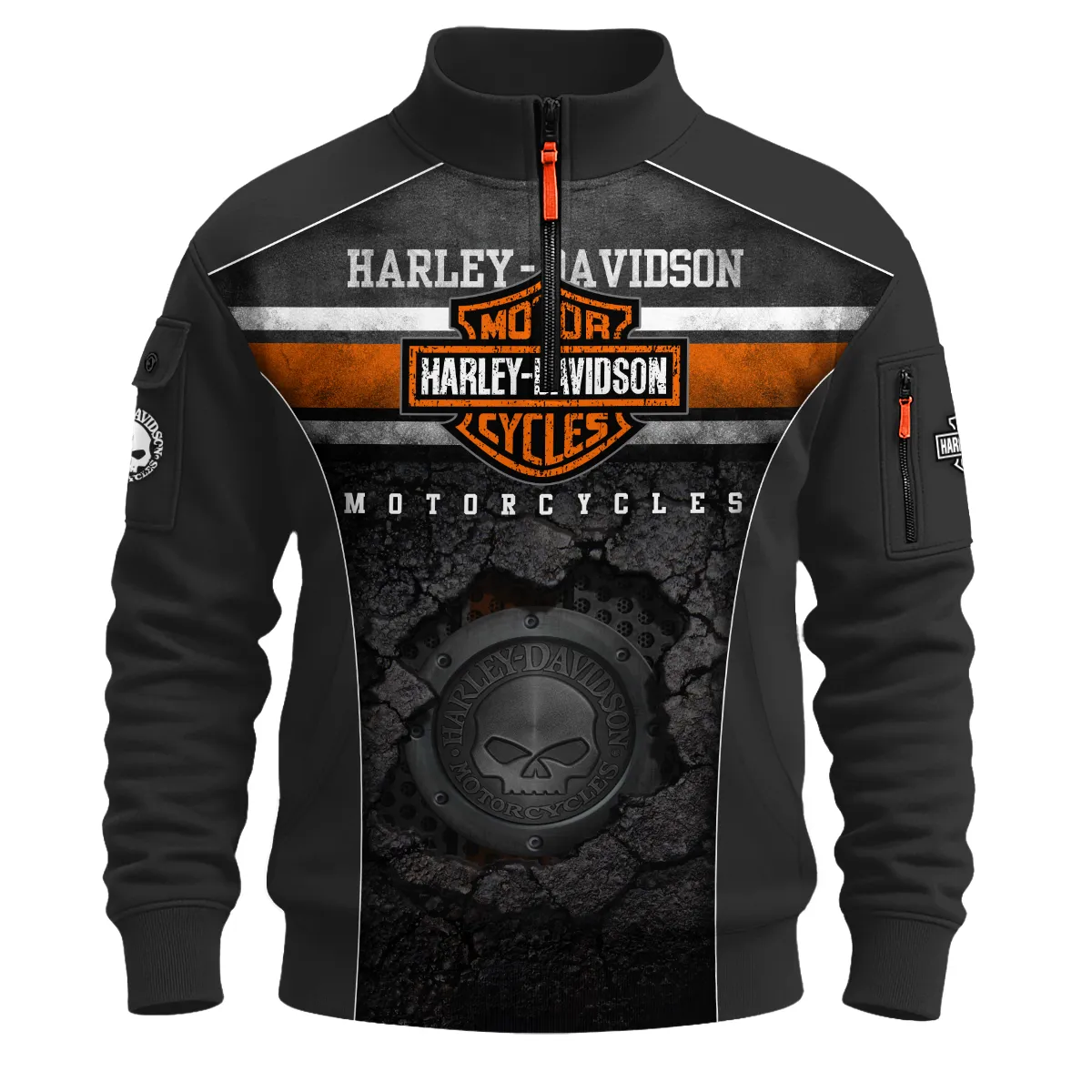 Harley-Davidson Motorcycle Sweatshirt Zipper Gift Fan Love QTVA2712HLC01-SHZ - Image 2