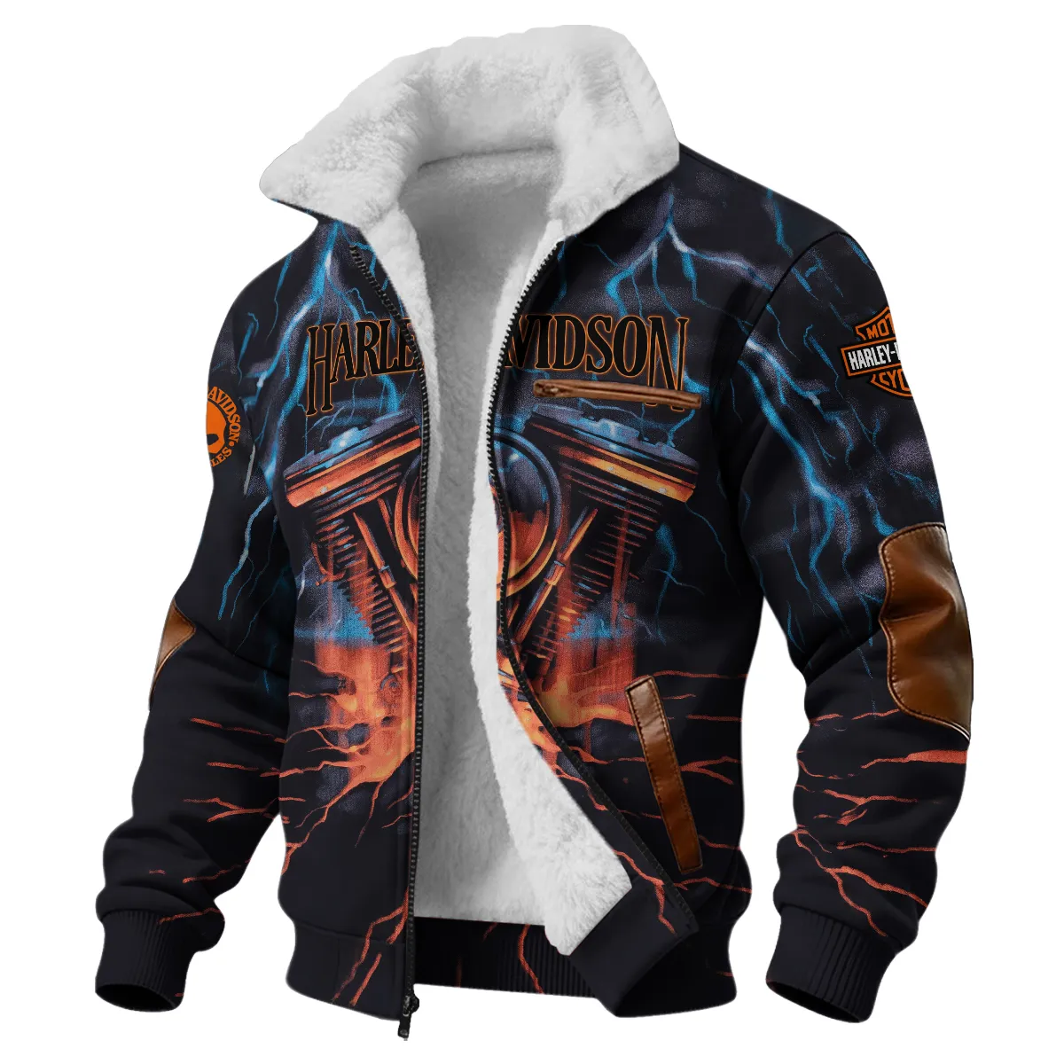 Harley-Davidson Motorcycle Fleece Jacket Gift Fan Love QTHD020725A1-FJ - Image 2