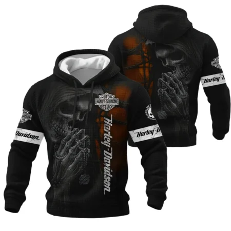 Harley-Davidson Motorcycle Skull Devotion Wings Hoodie Quilted Waffle Gift Fan Love QTVA2712HLC10-HQW