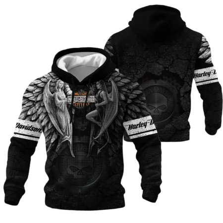 Harley-Davidson Motorcycle Guardian & Fallen Hoodie Quilted Waffle Gift Fan Love QTVA2712HLC8-HQW
