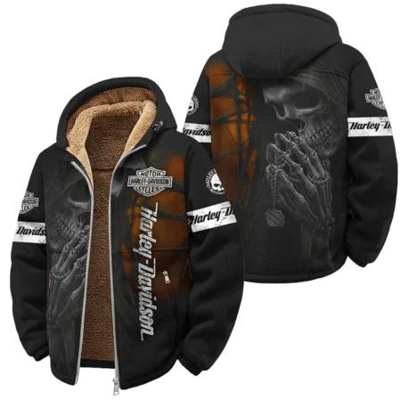 Harley-Davidson Motorcycle Skull Devotion Wings Winter Fleece Jacket Gift Fan Love QTVA2712HLC10-WSFJ