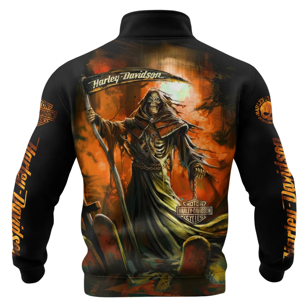 Harley-Davidson Motorcycle Silent Dominion Quarter Zip Sweatshirt All Over Prints Gift Fan Love QTVAHL250226A11-QTZ - Image 2