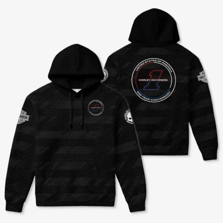 Harley-Davidson America's 250th Anniversary Motorcycle Hoodie Quilted Waffle All Over Prints QTHD120326FA1-HQW
