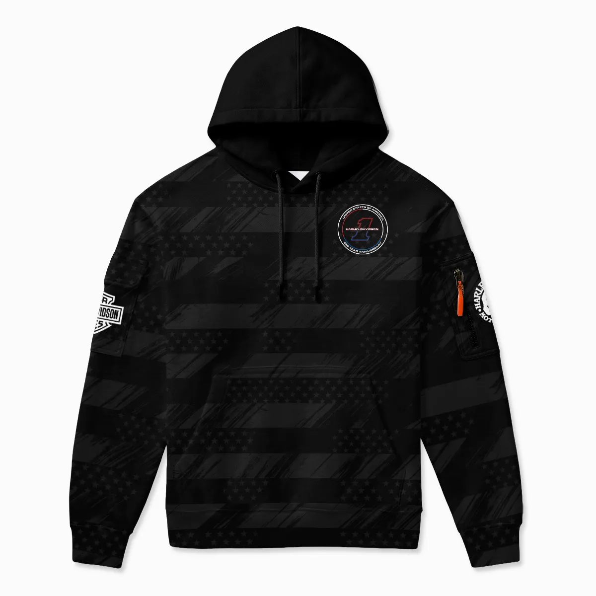 Harley-Davidson America's 250th Anniversary Motorcycle Cargo Hoodie All Over Prints QTHD120326FA1-LGE - Image 2
