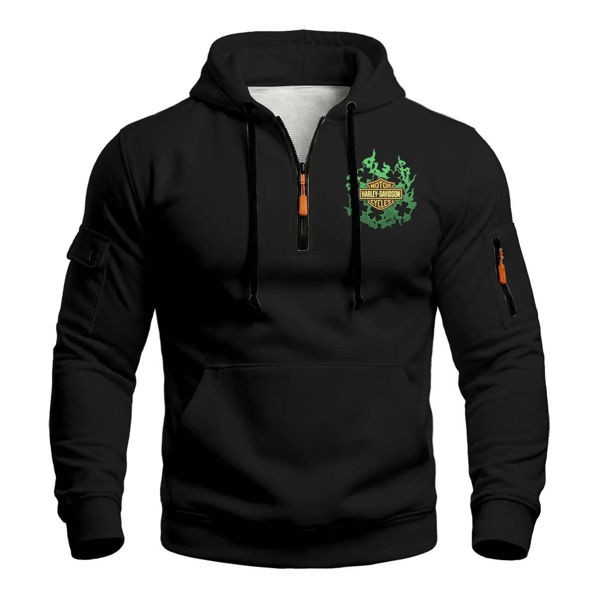 Harley-Davidson Motorcycle Fortune Hunter Zip Neck Hoodie All Over Prints Gift Fan Love QTVAHL250226A14-ZLU - Image 2