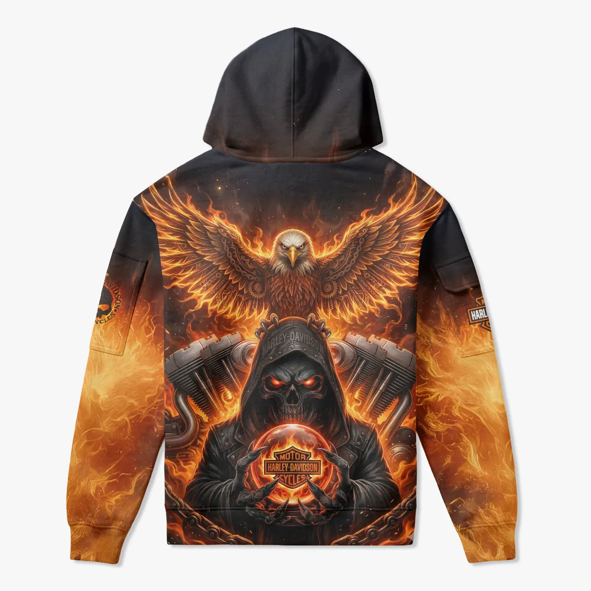 Harley-Davidson Motorcycle Zip Neck Hoodie All Over Prints QTHD120326FA2-ZLU - Image 2