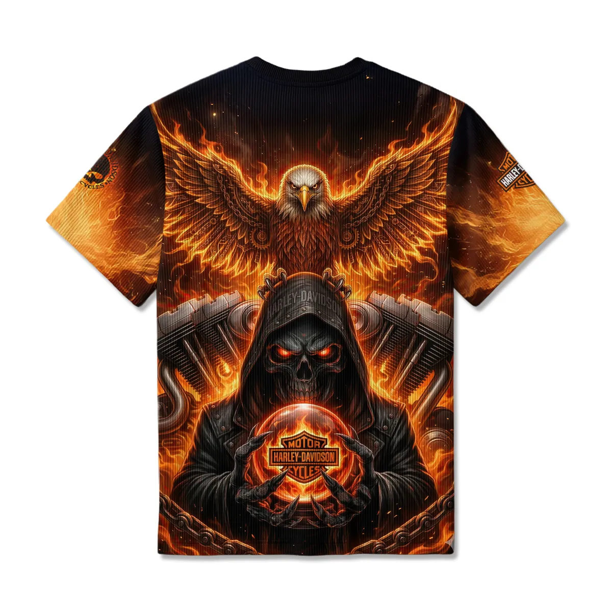 Harley-Davidson Motorcycle Unisex Classic Logo Ribbed T-Shirt QTHD120326FA2-RTS - Image 2