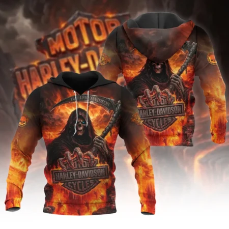 Harley-Davidson Motorcycle Hell Reaper Hoodie All Over Prints Gift Fan Love QTVAHL250226A17-HD